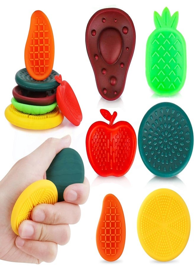 Kidology Fruit Sensory Toys for Kids -Silicone Fruit Shape| Durable Sensory Stones for Toddlers | Educational Hand Exercise Toys for Grasp, Grip, Pinch & Fine Motor Skill Development (Pack of 6) - Image 1